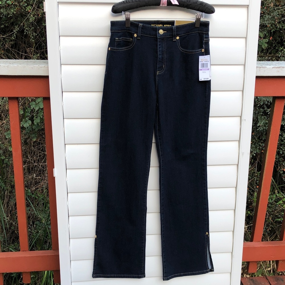 NWT MICHAEL Michael Kors Navy Selma bootcut Jeans